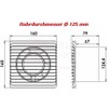 MKK-PLANET Bathroom Fan Diameter 125 mm White with Timer /