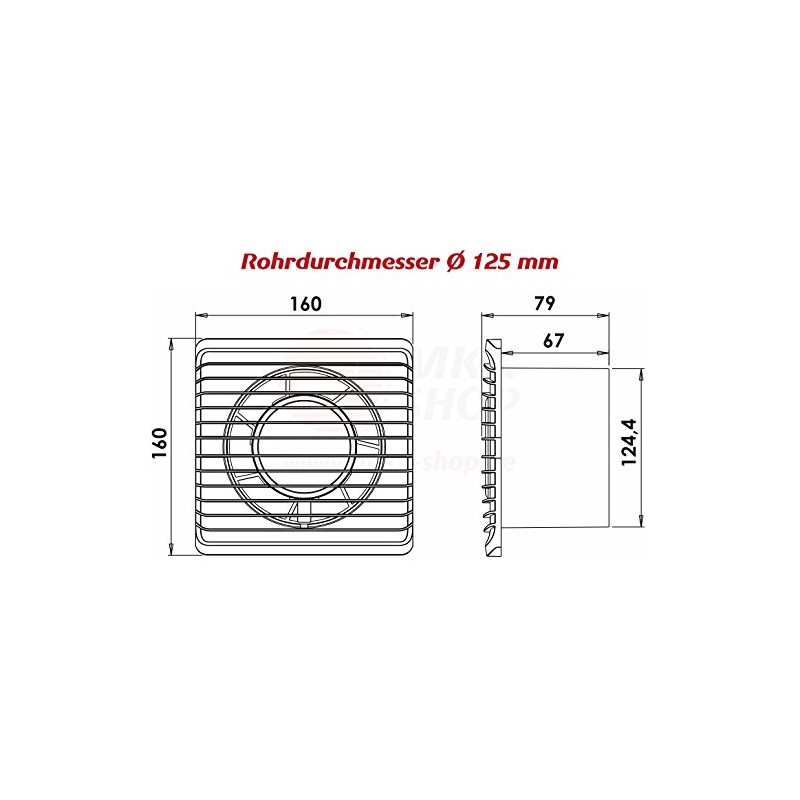 MKK-PLANET Bathroom Fan Diameter 125 mm White with Timer /