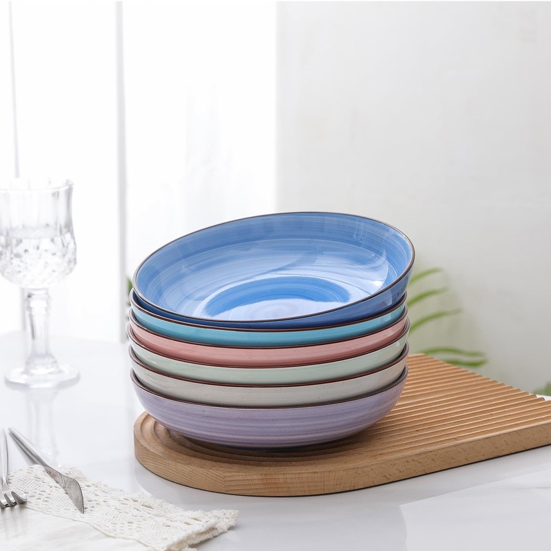 Selamica Ceramic Pasta Bowls Set 34 OZ, Large Salad Bowl