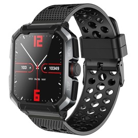 Compatible with Anyloop Smartwatch Bands,Lamshaw Silicone Replacement Wristbands Sport Strap with Metal Buckle Compatible for Anyloop CW01/LA32/ALW47/V3SA Smartwatch, Black