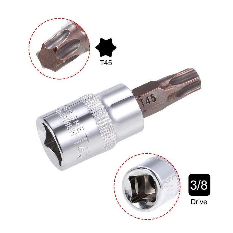 sourcing map 3/8" Drive x T45 Torx Bit Socket, S2