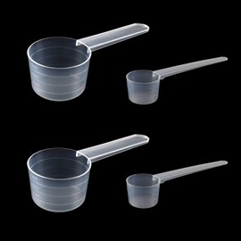 4 Stück Messlöffel, Messlöffel Gramm，Waschmittel Dosierhilfe，Dosier-Löffel 40ml, Dosier-Löffe 5g, Transparent Mit Skala 10ml, 20ml, 30ml, 40 ml,Und 2g, 3g, 4g Waagen