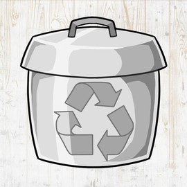 Trash Decals Peel & Stick - Wall Vinyl Stickers - Kawaii Cup Garbage Recycling Waste Compost Bin Cartoon Watercolor Colorful - Car Window Truck Laptop Tumbler - Kitchen Home Room Decor DWSV20658