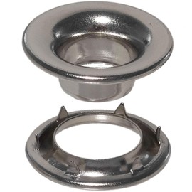 Stimpson 2RRGSWSSM100 Rolled Rim Grommet and Spur Washer Marine Grade Stainless Durable, Reliable, Heavy-Duty #2 Set (100 Sets)