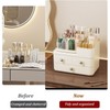 Makeup Organizer with Drawers and 360° Rotating Brush Holder,make up