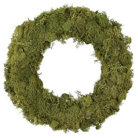 Natural Preserved Moss Wreath for Front Door or Wall, Green, Handmade, Choose Size (7 Inch Diameter)