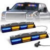 Emergency Dash Strobe Lights 2x16.8 Inch Amber White 48 LED
