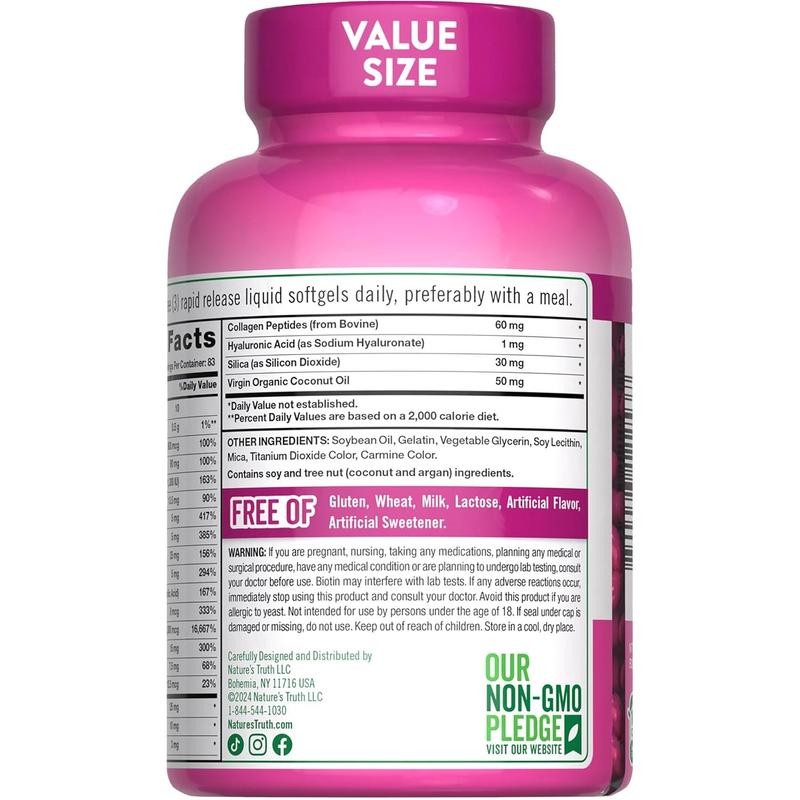 Hair, Skin & Nails Vitamins – 5000mcg, 250 Softgels for