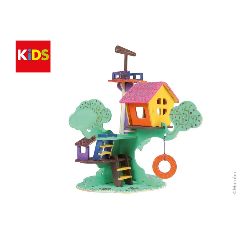 Marabu KiDS 3D Wooden Puzzle, Tree house.