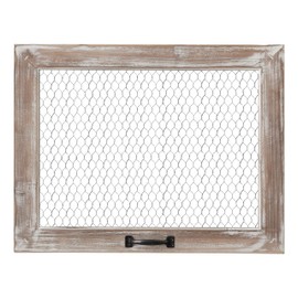 SOFE Rustic Chicken Wire Frame, Framed Photo Display Board/Wall Grid Panel, Decorative Bulletin Board, Jewelry Wall Organizer, Room Office Dorm Memo Board, 22 × 17 Inches