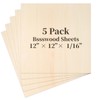 Balsa Wood Sheet, 5 Pack Plywood Sheets, Basswood Sheets 12X12X1/16
