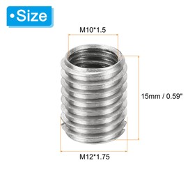 PATIKIL 10pcs M12*1.75 Male M10*1.5 Female Thread Adapter Sleeve Reducer Screw Repair Reducer Conversion 15mm