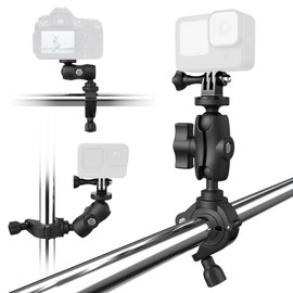 HLEESH Motorcycle Bike Handlebar Mount for GoPro Hero Cameras, 360° Rotation Bicycle Mount Clamp Bracket with 1/4” Thread Adapter for DJI Action Cameras