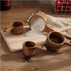 Lyellfe Set of 4 Acacia Wood Measuring Cups, Stackable Kitchen