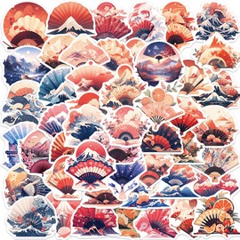 Japanese Style Stickers for Laptop(50 Pcs),Gift for Kids Teens Adults Girl,Fan Waterproof Stickers for Water Bottle,Vinyl Stickers for Scrapbook,Journal,Dairy,Skateboard