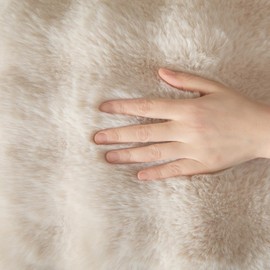 YAERTUN Pack of 2 Beige Thick Soft Wool Decorative Throw Pillow Covers 16x16 Inch 40x40cm Faux Fur Plush Fluffy Cushion Covers for Sofa Couch Bedroom