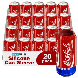 BeerSkin Skywin Silicone Can Covers that Look Like Soda - 20 Pack 12 oz (355ml), Reusable & Durable Soda Can Cover, Fun Kozies for Cans for Camping, Parties, Outdoor, Beach Accessories (Red)