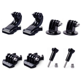 2 Buckle Base +2 J-Hook +2 Tripod Mount Adapter +2 Thumbscrew for GoPro Hero 12/11/10/9/8/7/6/5 Black, DJI Osmo Action Camera