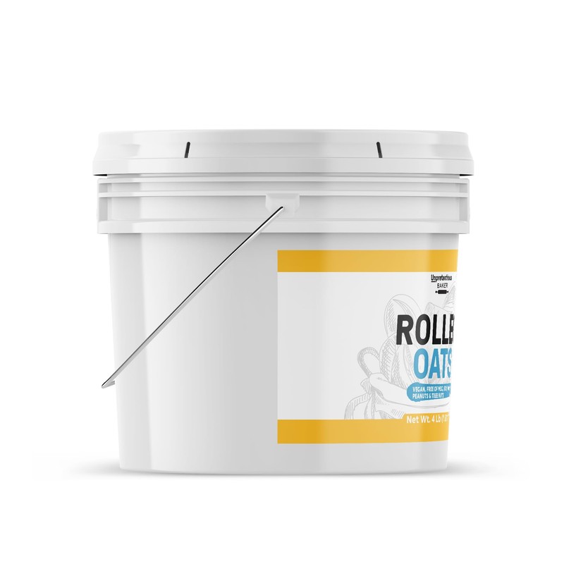 Unpretentious Rolled Oats, 1 Gallon Bucket, Old Fashioned Oats, Good