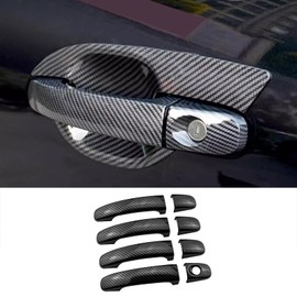 KELEIMAI Car Accessories Fit for Ford Ranger T8 2015-2021 Exterior Door Handle Cover Trim (Carbon Fiber Style) ABS 8 PCS