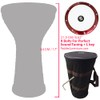 The 17'' Wave Zaza Percussion Egyptian Style Darbuka Doumbek (Black/Silver)