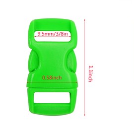 Plastic Curved Buckle, Penta Angel 20 Colors 60Pcs 3/8inch Small Contoured Side Quick Release Buckle for DIY Bracelets Collar Strap(3/8")