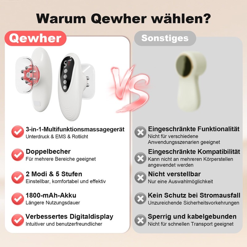 Qewher 3 in 1 Cupping Massager Modelling and Tightening