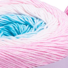 Yarn Art Bouquet Pure Cotton Yarn - 546 yds 8.80 Oz Multicolor Marbled Cotton Yarn - Rainbow Crochet for All Season Projects -%100 Cotton Fine(3) - (1 Skein) (702)