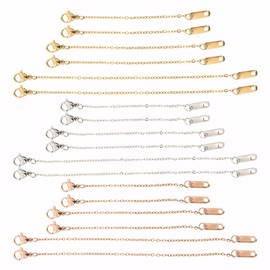 18Pcs Necklace Extenders for Women, Delicate Necklace Extender Three Sizes for Bracelet Anklet (Gold,Silver,Rose Gold)