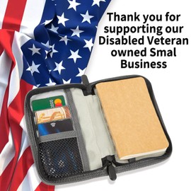 Notebook Cover- Used for Field Notes Notebooks, Pocket Notebook 3.5" x 5.5", Diary Cover with Zipper Pen Holder,Cover Waxed Canvas(Gray, 3.5" x 5.5")