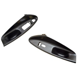 PT Auto Warehouse FO-2085AFR7AFL-FP - Inside Door Panel Pull-Handle Switch Housing, Black - for Convertibles, Front Left/Right Pair
