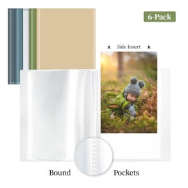 Vienrose Photo Album 10 x 15 Slip-in Album Set - 6 Small Photo Albums for 52 Pictures Each - Photo Album for Inserting & Design Yourself - Morandi Colours - Scrapbook Photo Book Set