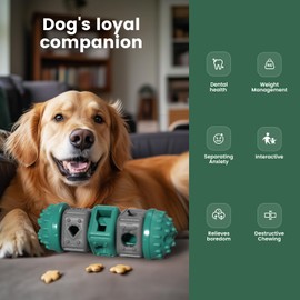 Gardner Pet Dog Puzzle Toy, Treat Dispensing Dog Enrichment Toys, Chew Toys for Aggressive Chewers, Teeth Cleanning Dog Interactive Toys, Durable Nylon & Rubber, Small/Large/Medium Breeds