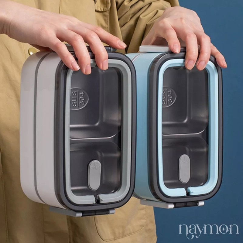 Naymon Contenedor Lonchera Box Lunch Topper Acero Termica Hermetico