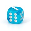 WeLoveDice 16 mm W6 Cube Turquoise Blue Transparent/White Made in