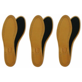 Lenzen 3 Pairs Premium Leather Insole with Activated Carbon - Beige - 41