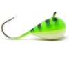 Clam Outdoors Drop Jig 1/64 OZ Lime Glow Bar Size