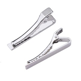 A Set of 6 Tie Clips, Men's Thin Tie Clip Set, Copper Skinny Tie Clips, for Valentine's Day, Christmas, Anniversary, Party, Meeting, Dating, Wedding, Daily Wear (Gold, Silver, Black), copper