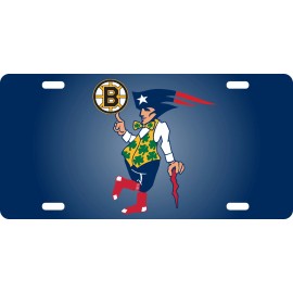 Unbranded Boston License Plate Aluminum Gift Car Tag Truck Fan Sport Teams Mashup