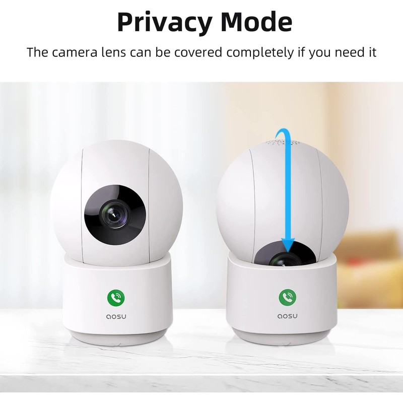 AOSU 4MP 2.5K Indoor Camera, Security Camera Indoor work with