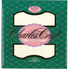 Prism Fabrics & Crafts Charles Craft Aida Cloth Cross Stitch Fabric, 12 by 18-Inch, White 18 Count