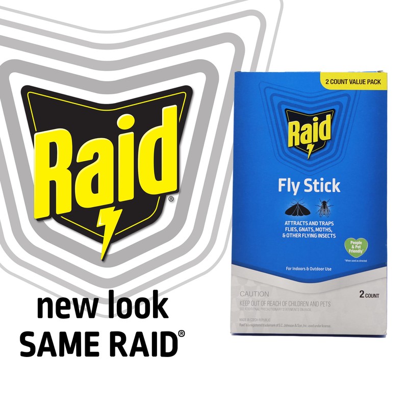 Raid Jumbo Fly Sticks with Metallic Lure (2 Pack)