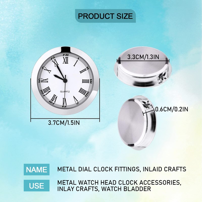 GETUOPT 1-1/2 Inch (37 mm) Round Quartz Clock Insert with