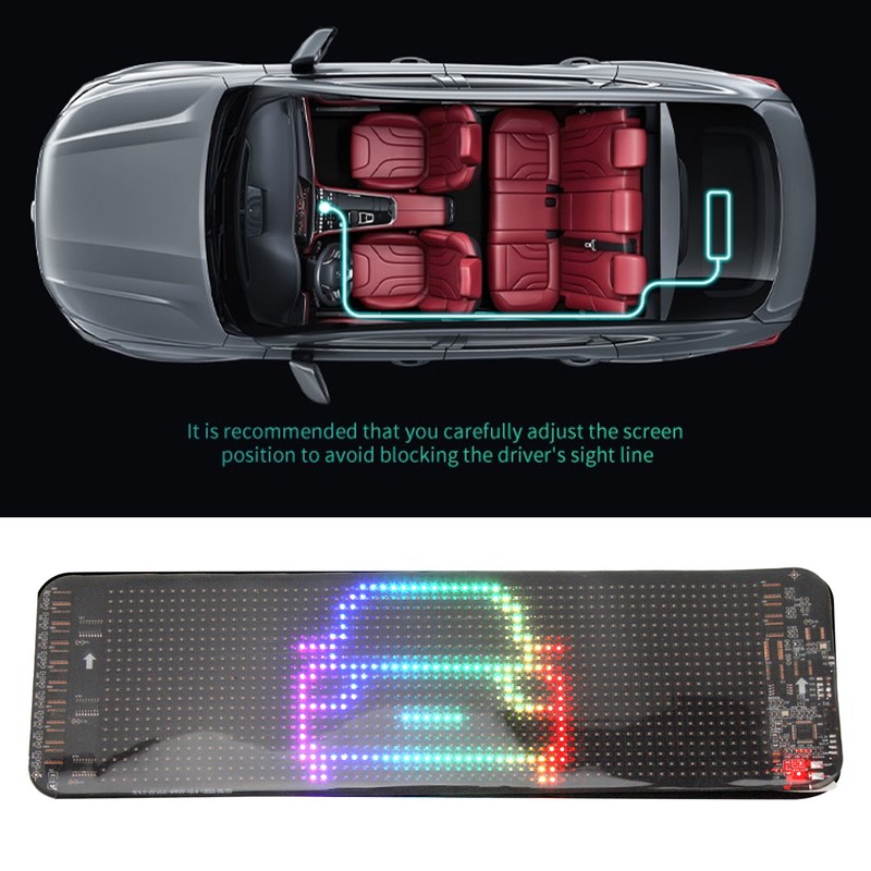 LED Car Sign Flexible Bluetooth App Control Programmable Scrolling Panel