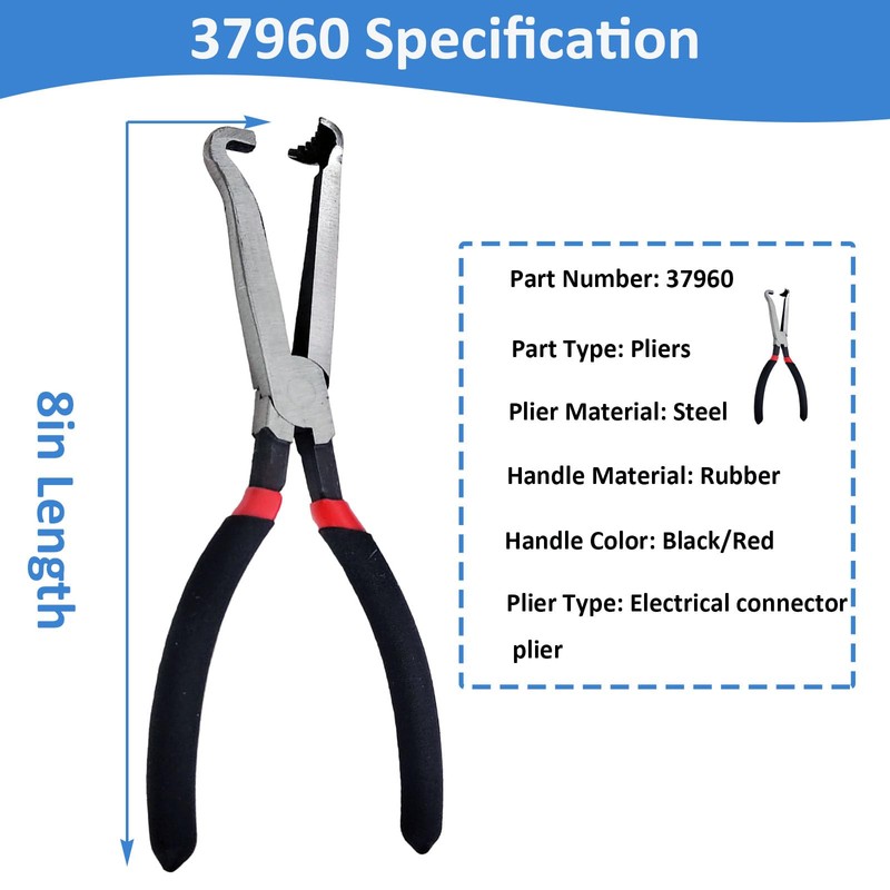 Upgraded 37960 Electrical Disconnect Pliers, 8in Automotive Tools Electrical Connector