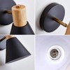 ClanKin Wall Sconces Lighting for Bedroom, Black Adjustable Wood Style