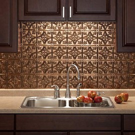 FASÄDE Traditional Style/Pattern 1 Decorative Vinyl Backsplash 15 sq ft Kit in Oil-Rubbed Bronze