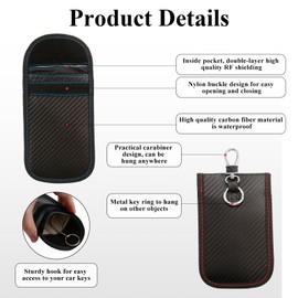 witeup Schutz Autoschlssel Kompatibel mit Keyless Go, 2 Pack Schlssel Hlle RFID Schutz Funkschlssel, Anti-Diebstahl-Ger?te Abschirmung Schlsseltasche mit Gro? Schlsselbund, Blau, Rot