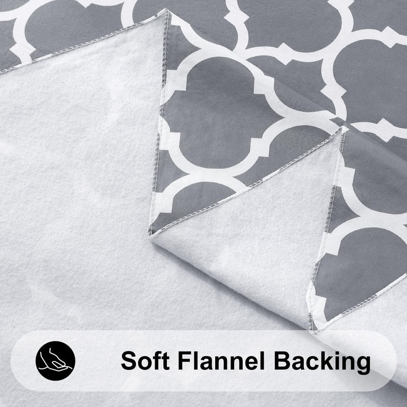 Smiry 100% Waterproof Vinyl Tablecloth, Wipeable Flannel Backing Table Cloth