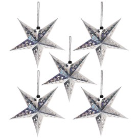 Holibanna Hanging Paper Star Lantern Ceiling Twinkle Pentagram Lampshade Christmas Wedding Party Ornament 30CM 5Pcs
